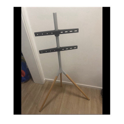 One For All TV-Stativ WM7473-100 mit Holzbeinen, Schwarz/Holz