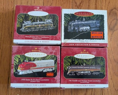 Hallmark Train Engine Ornaments (4) Different