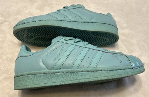 Adidas Superstar Men’s Size 6.5 Adicolor Shock Mint Blue Athletic Shoes Sneakers - Picture 6 of 8