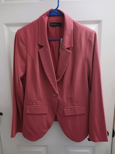 New York & Co. Classic Twill Blazer Pink Jacket Size Medium - Picture 7 of 8