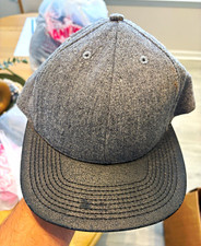 Vintage Paramount Headwear Grey Wool Flannel Hat Flat Brim USA Made NOS NWT