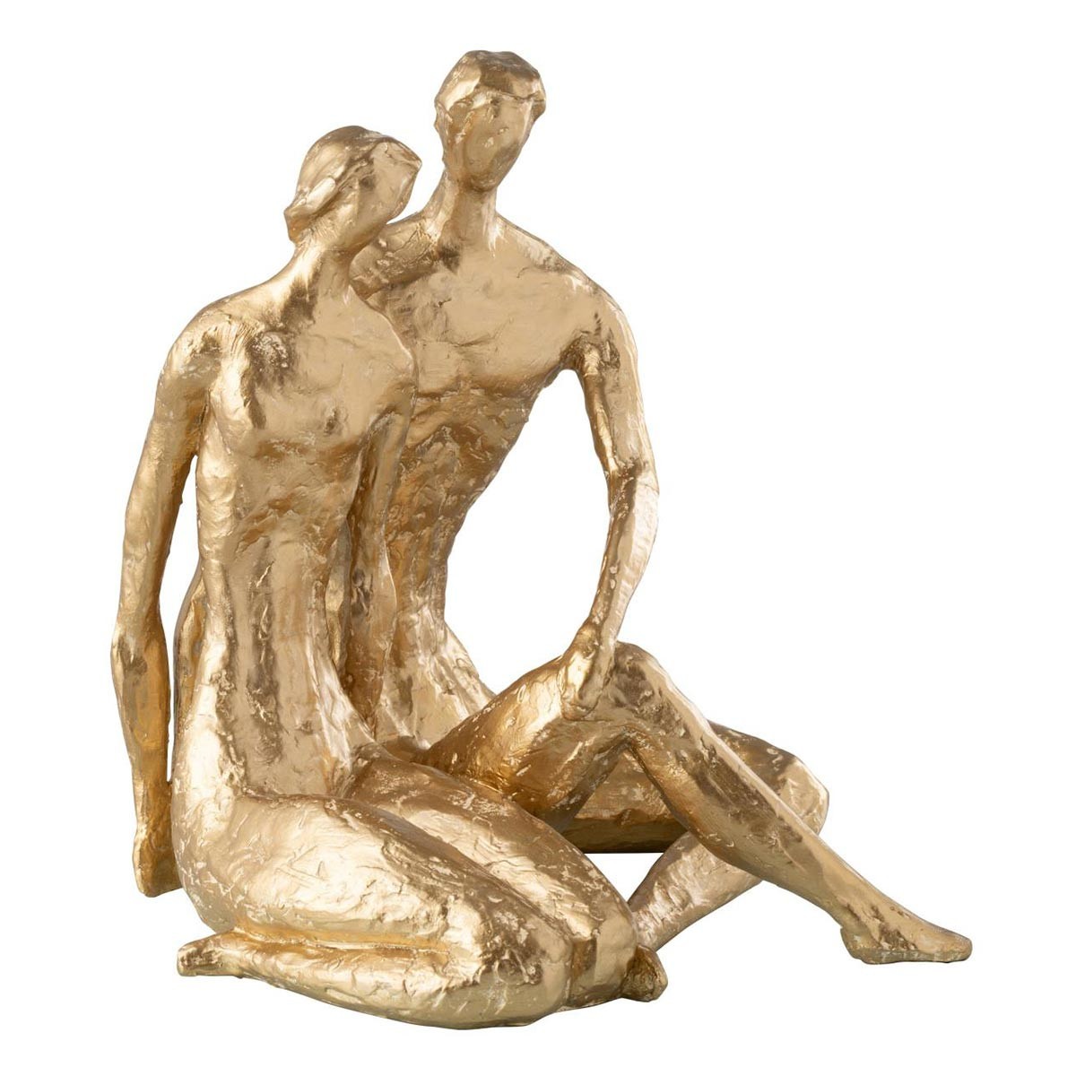Statuette couple assis Brady 35cm dorée symbole d'amour pour la maison