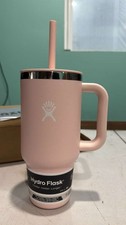 Hydro Flask 32 oz Trillium Travel Tumbler Pink With Handle Lid Straw