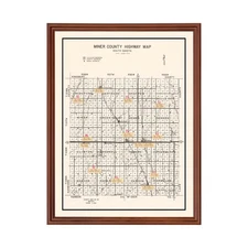 Old Map of Miner County, SD 1954 - Vintage South Dakota Art