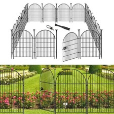 Tall Garden Fence with Gate 40 in H x26.2 Ft L , 12 Panels Dog Fence Outdoor ...