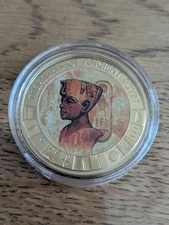 2013 Cook Islands $1 Coin Treasures Of Ancient Egypt Tutankhamun Gold Plated