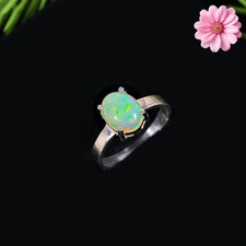 Ethiopian Opal Gemstone 925 Sterling Silver Ring Handmade Jewelry Ring For Gift