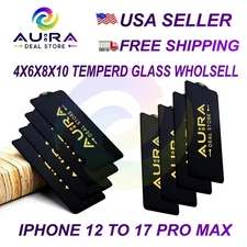 Wholesale iPhone 12-17 Pro Max Tempered Glass Screen Protector Bundle 4-10 Pack