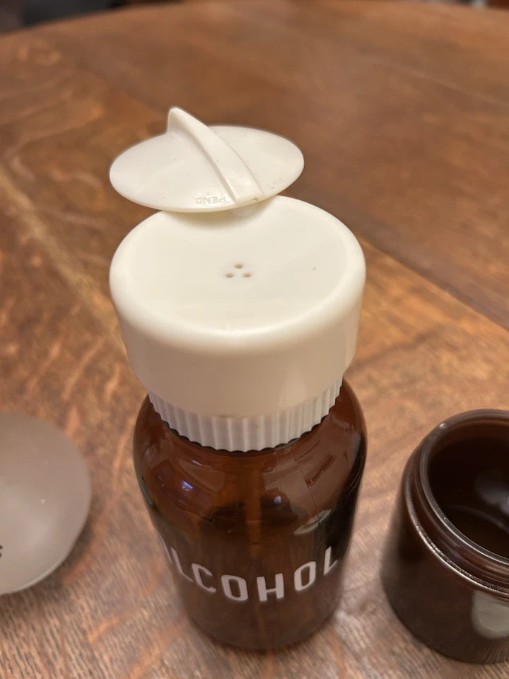 COLECCIÓN DE 5 BOTELLAS DE PELUQUERO VINTAGE DIFERENTES MEDIADOS DE SIGLO Foto 3 de 3