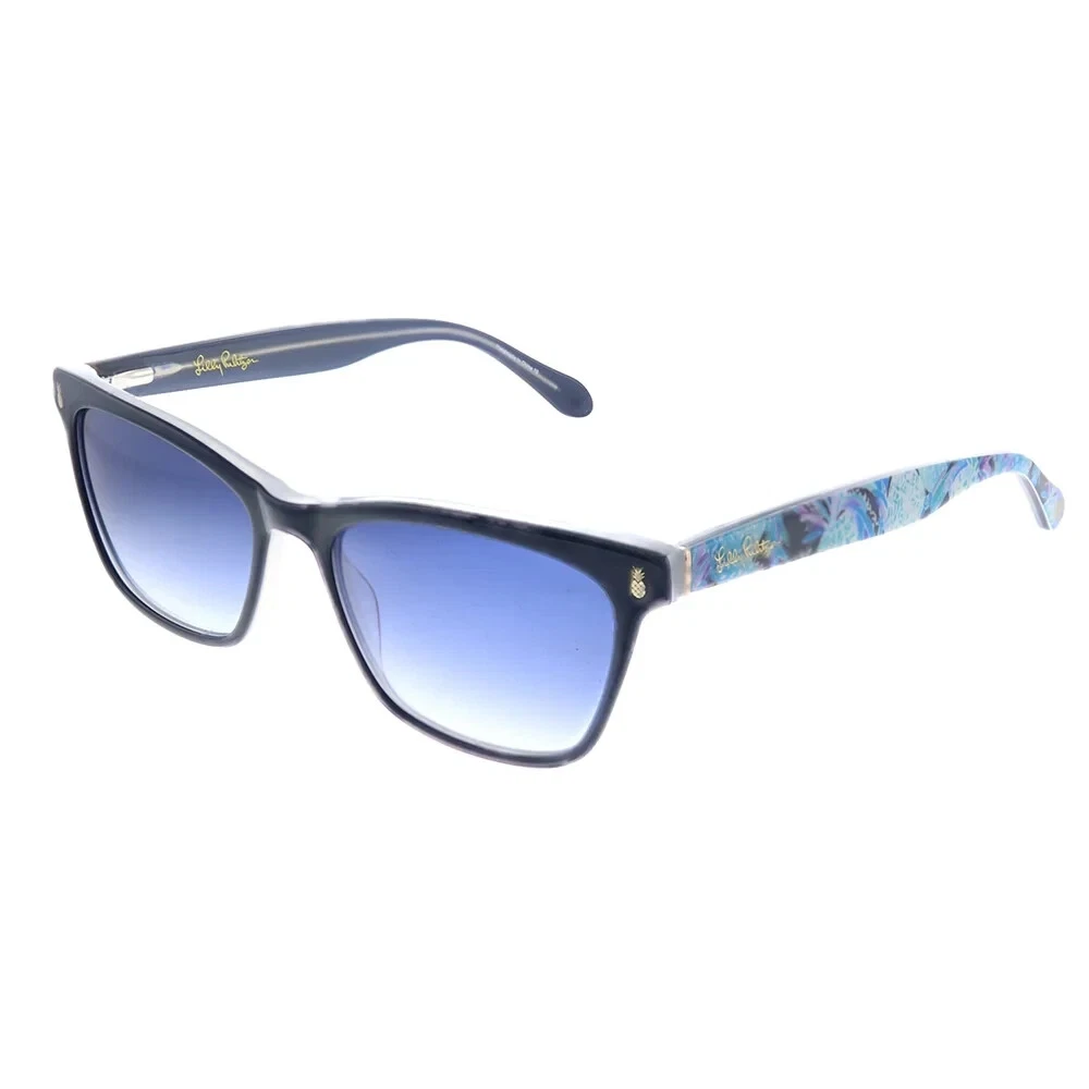 Lilly Pulitzer Meghan Sunglasses Womens OS Blue Floral Polarized Browline 51mm Buy Lilly Pulitzer Women main image 3
