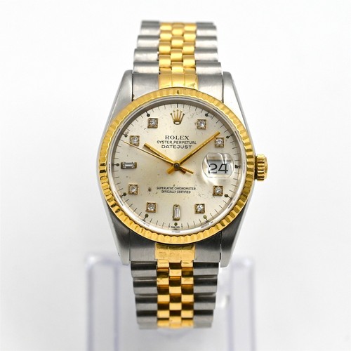 VINTAGE ROLEX OYSTER PERPETUAL DATEJUST 16233 WRISTWATCH 18K GOLD SS C1989