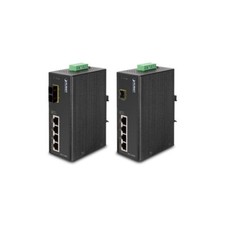 PLANET ISW-514PS Industrial PoE Switch   4 Ethernet Ports  1 Fiber   NEW