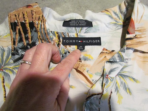 Tommy Hilfiger Shirt Mens Medium Hawaiian Short Sleeve Button Up - Picture 7 of 9