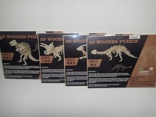 Set of 4 3D Wooden Dinosaur Puzzles by Calary
