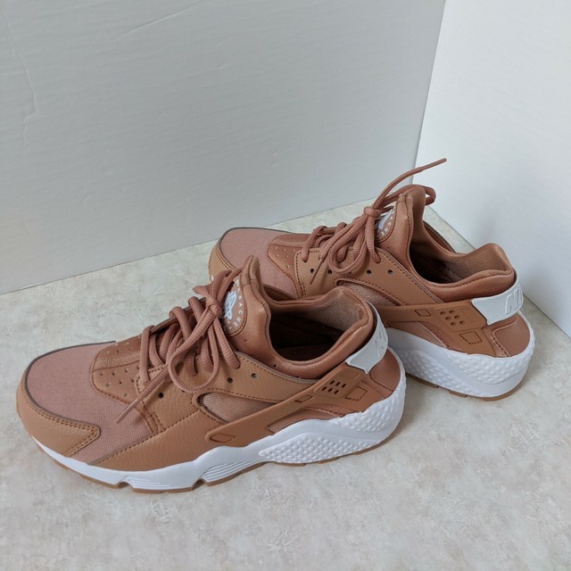 nike huarache tan and white