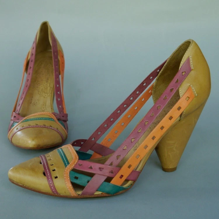 Firetrap Couture Leather Pumps Women s High Heel Shoes Intricate Details 39 9