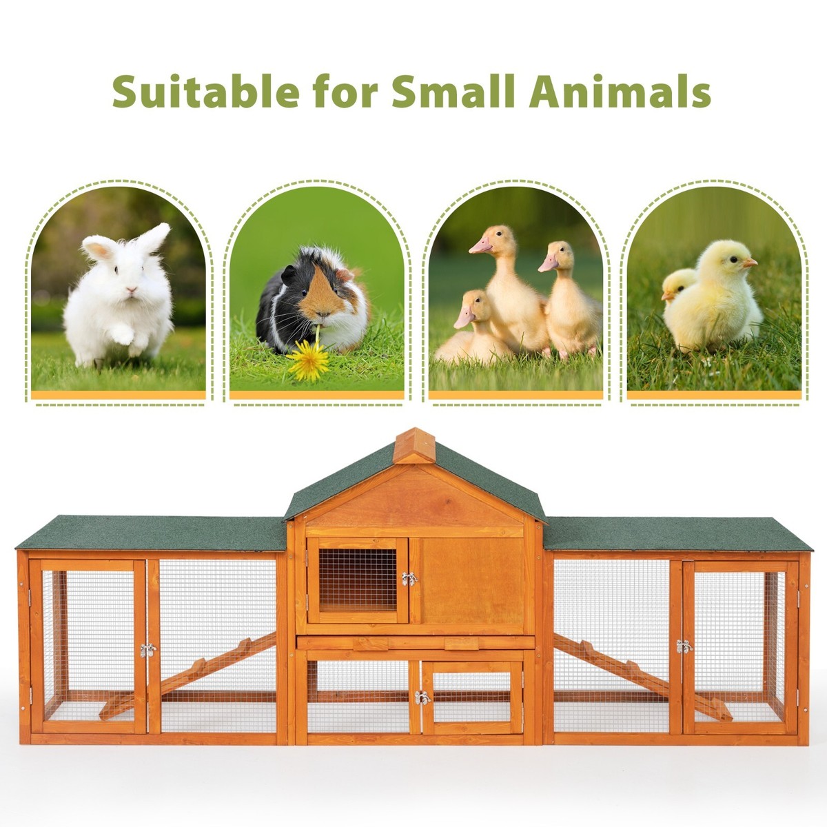 Rabbitさん専用　木製小動物用ハウス 80CM 84Inches Wood Rabbit Hutch Indoor Bunny Cage Small Animal