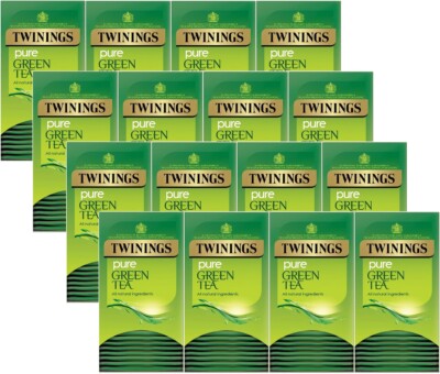 Twinings reine grüne Teebeutel einzeln umhüllt mit Etikett Kräuterteesäcke