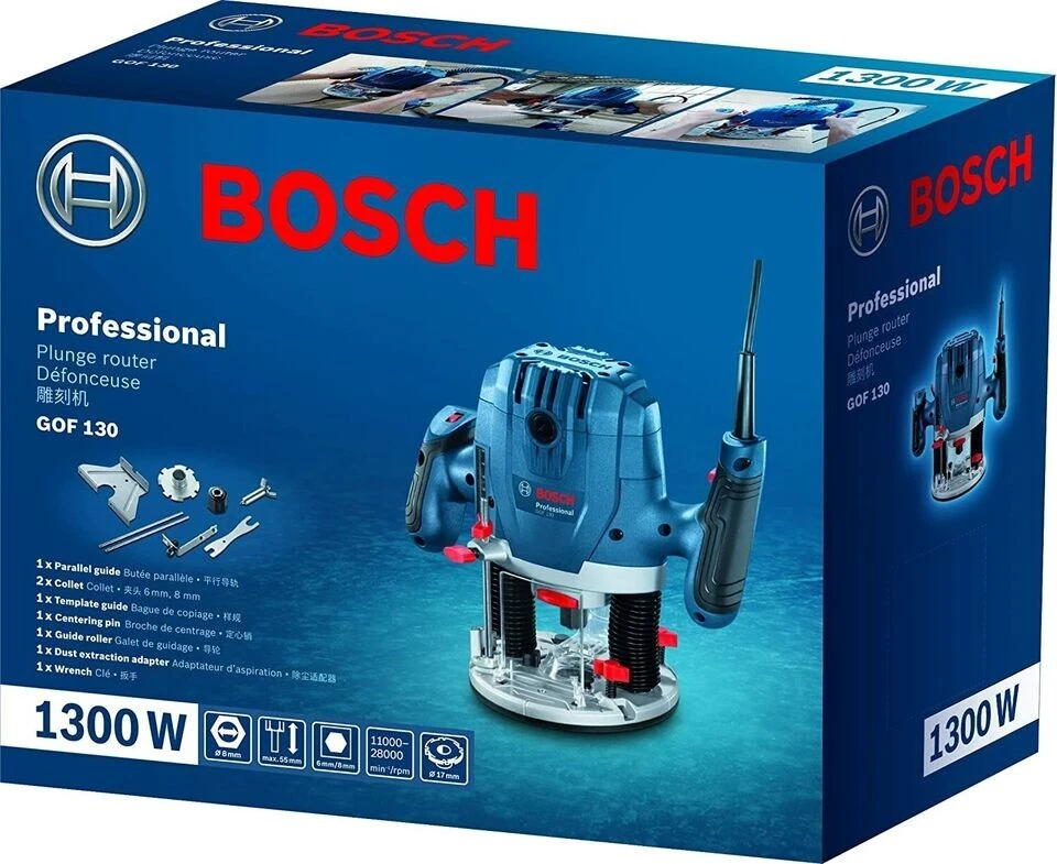 Bosch 55mm 1300 Watt Wood Working Router GOF 130 220 Volt Express Delivery - Image 3 of 4