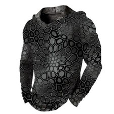Men Hoodie T Shirt Hooded Python Black Gray Sweatshirt Silky Graphic LightWeight