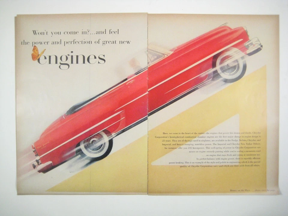 1953 Chrysler RARE 9 Page Plymouth Dodge De Soto Chrysler Imperial Vintage Ad - Image 4 of 4