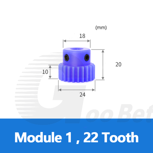 Mod 1 Spur Gear 15-150 Tooth with Step Pinion Motor Gears Bore 4-16mm Nylon Blue - 第 15/36 張圖片