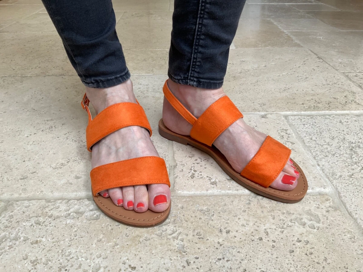Womens orange sandals outlet