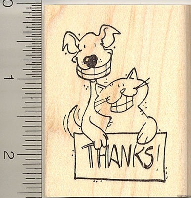 Thank you Pets Dog Cat rubber stamp H10301 wood mounted | eBay