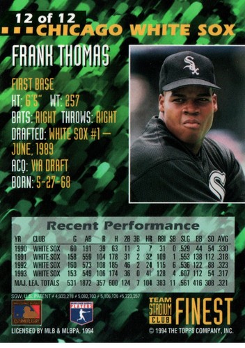 FRANK THOMAS MINOR, RC & MAJOR LEAGUE BASEBALL CARDS - PICK FROM LIST - Picture 70 of 86