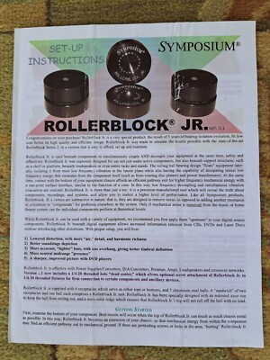 Symposium Acoustics Rollerblock Jr audio isolation feet with Grade 3 Superball