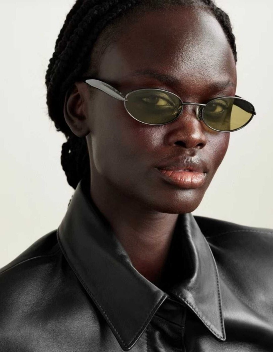 Bottega Veneta BV1386S Sunglasses In Silver/Yellow Bottega Veneta BV1386S Silver Yellow Lens Sardine Sunglasses  main image 2