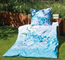 Biancheria da letto Janine Mako-Satin arte moderna S (42107) 135 x 200 cm Col.02 (azzurro)