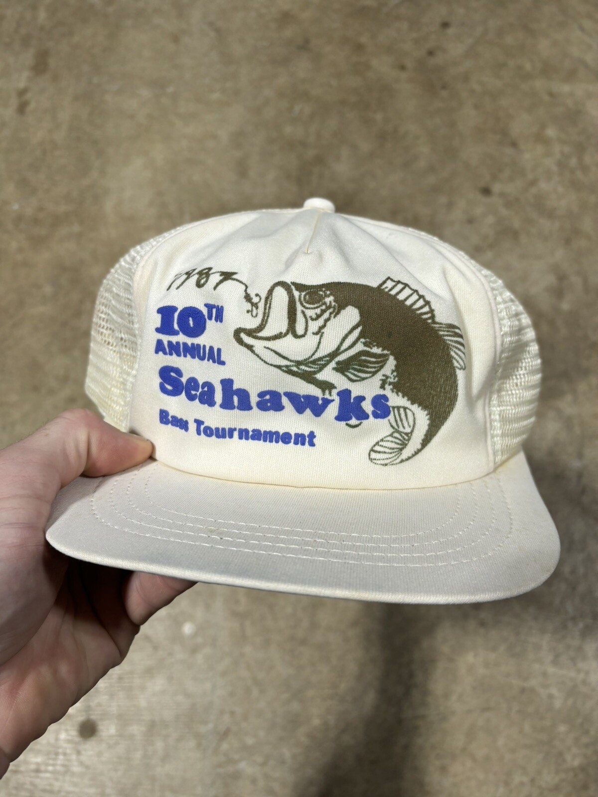 Vintage Seattle Seahawks Bass Tourament Mesh Snapback Hat