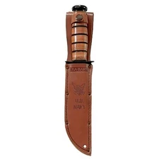 KA-BAR Sheath for Navy Fighter Knife Full Size Brown Leather USN, 13 Inch 1225S