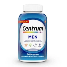 Centrum Multivitamins for Men 200 Count Daily Supplement Vitamin D3 B Vitamins