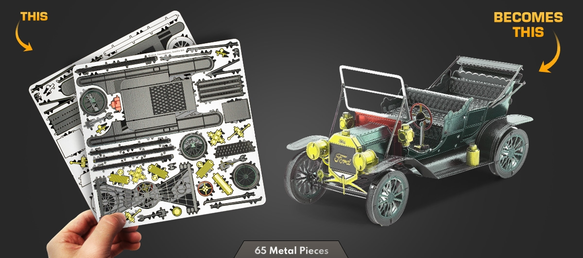 Fascinations Metal Earth 1908 Ford Model T vehicle Laser Cut 3D
