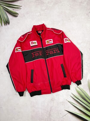 Vintage Ferrari Racing Jacket Marlboro Vodafone Shell Red Vintage Ferrari Racing Jacket Marlboro Vodafone Shell Red