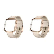 Swees Fitbit Blaze Genuine leather Beige band (large) rose gold frame - 2 Lot 