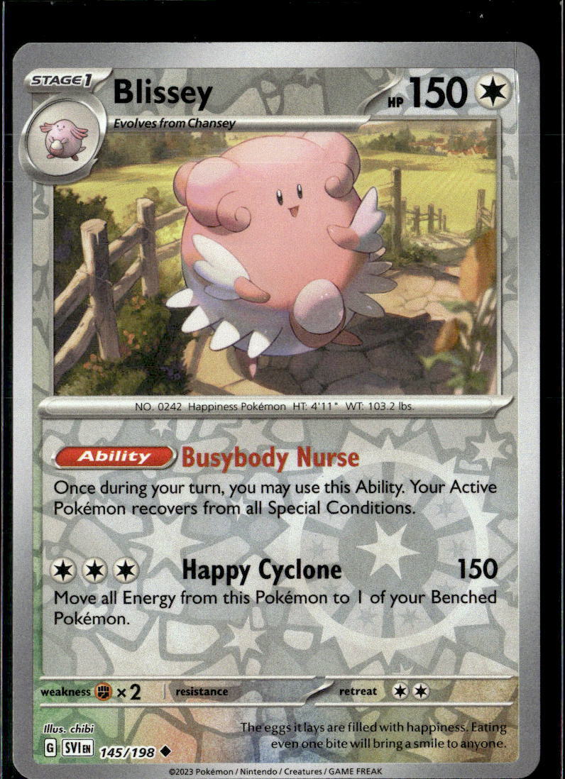 Pokemon Blissey 145/198 Scarlet Violet Base Reverse Holo Uncommon 2 Card Lot