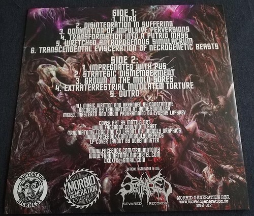 TRAUMATOMY - Transcendental Evisceration Of Necrogenetic Beasts LP (BLACK Vinyl) - Picture 5 of 5