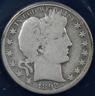 1892-S 50c Barber Half Dollar ANACS VG Details Cleaned