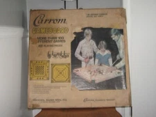 Vintage Carrom 108 P Board Game w/ Original Box 100+ Game Booklet 26" x 26"