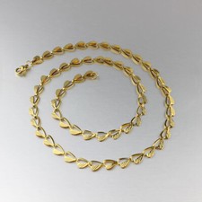 6mm 19inch Women Necklace Stainless Steel Heart Link Chain Fashion Gifts Golden