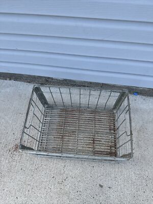 Vintage Dairy Crate 1974 Wire Metal Milk Crate Oak Grove