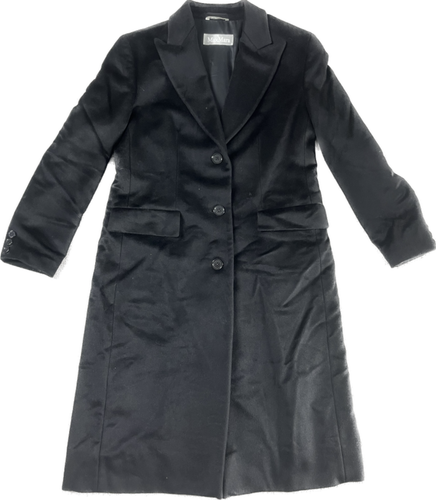 Max Mara Wool Alpaca Coat Black Women’s Size US 10 Split Back Made in Italy - 第 1/19 張圖片