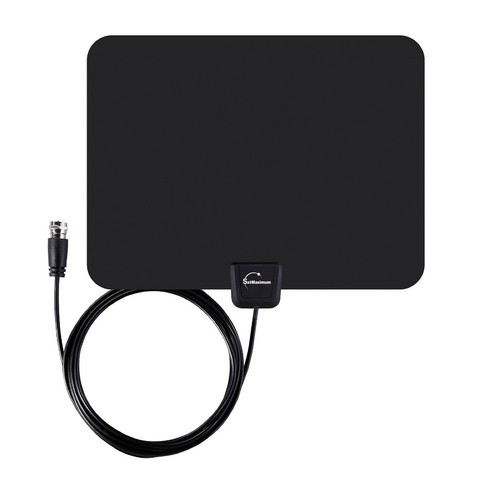 Digital Indoor Leaf Flat TV Antenna HDTV DTV + Converter Box Black UHF VHF FM HD - Afbeelding 4 van 6