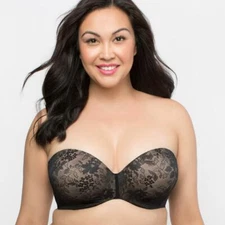 Curvy Couture Strapless Sensation Multi-Way Bra in Black, 42G