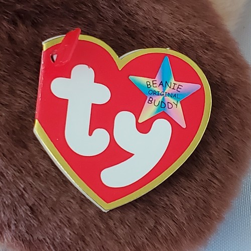 Ty Beanie Buddy “ BONES” The Brown Floppy Ears Dog-Large 14”, 2000 NEW With Tags - Picture 7 of 12