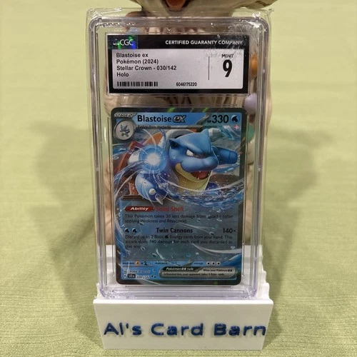 2024 Pokemon Stellar Crown Blastoise ex #030/142 CGC 9 Mint Holo