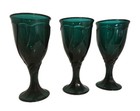 (3) Noritake Evergreen Sweet-Swirl Wine Glasses 7 3/8" X 3 3/4"Dark Green Color! — photo 1